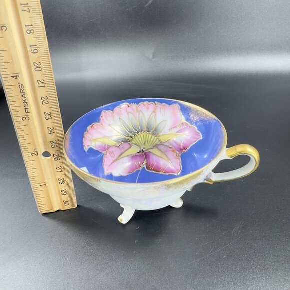 Royal Sealy Porcelain Teacup And Saucer Set Cup Textured Floral Pattern Vintage - Picture 5 of 14